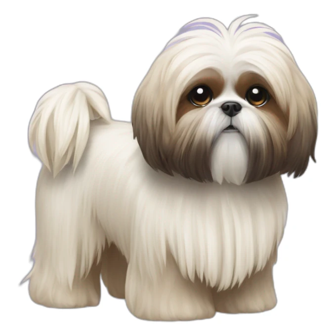 Dog Shih Tzu with long wool full-height  sticker