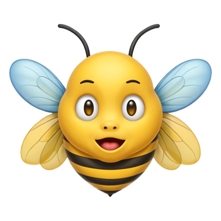 A emoji face farting a bee sticker