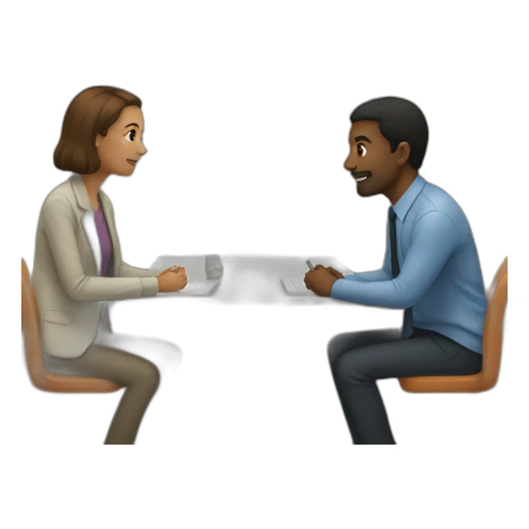 meeting of two people sticker