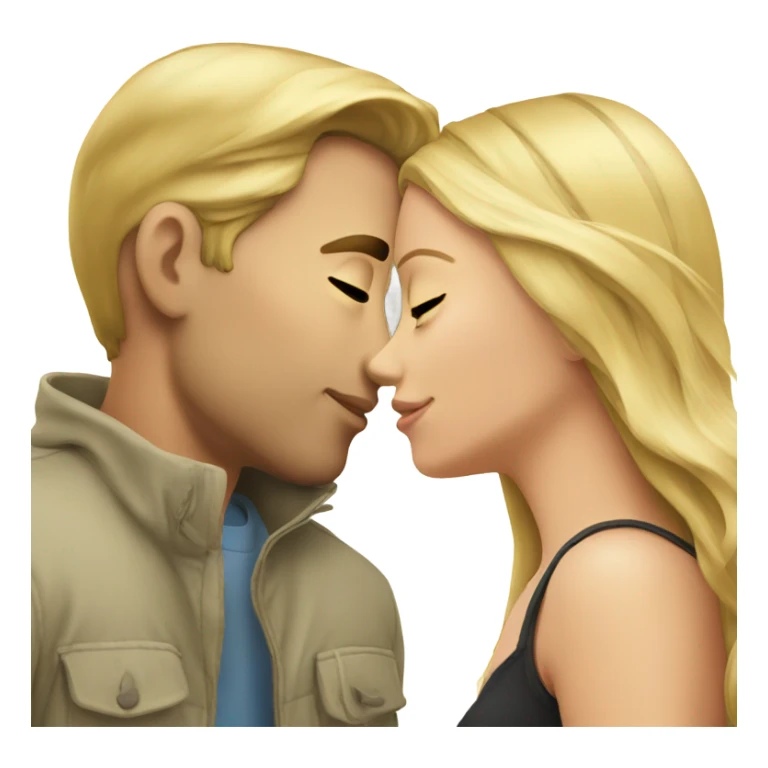 Blonde man kissing blonde girl sticker