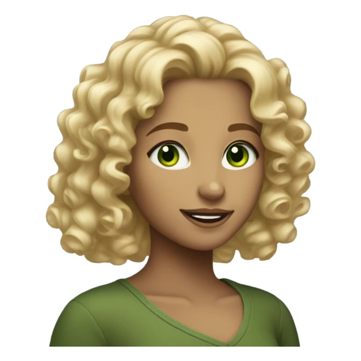 26 curly blinde girl bright green eyes  sticker