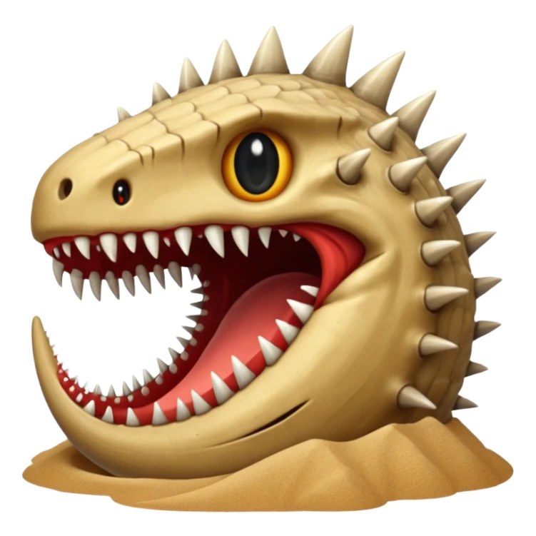 Sand worm from dune make the face a hole with long spiky teeth sticker