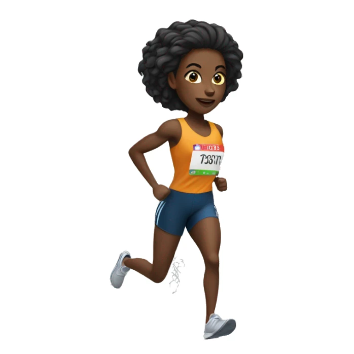 black female track runner with hair down sticker