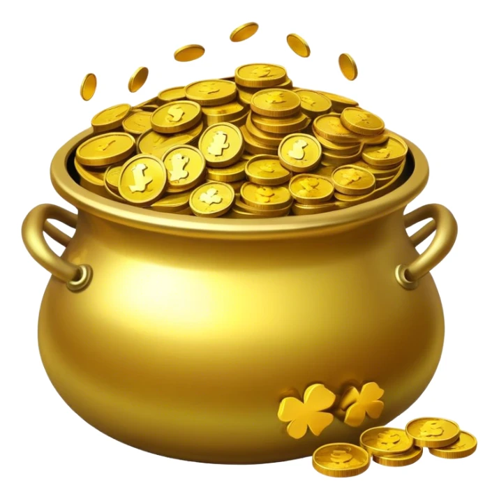 pot of gold with golden coins sticker