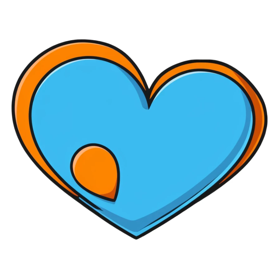 blue heart sticker