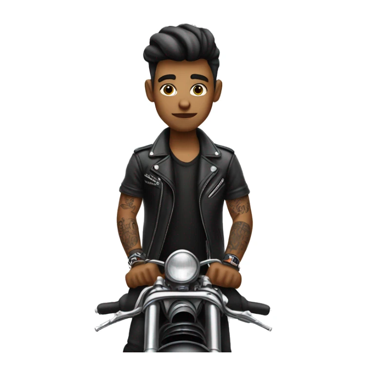 motorcycle boy with tattoos making a rizzing face white race sticker