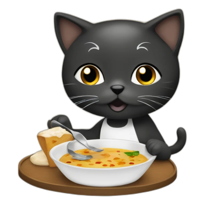 Gata de color café, blanca y negra pidiendo comida sticker