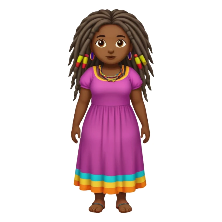 Full body chubby dark skined black girl with long dread locks  sticker