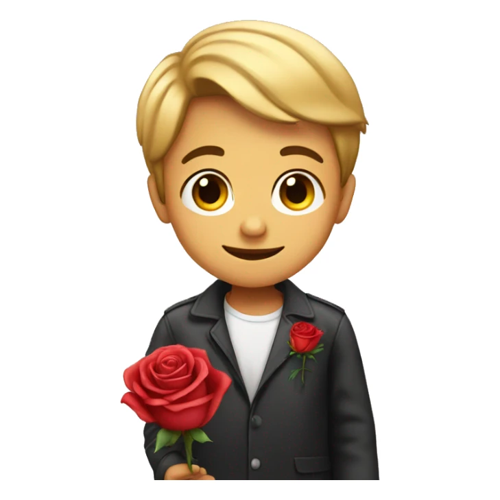 Boy with rose sticker