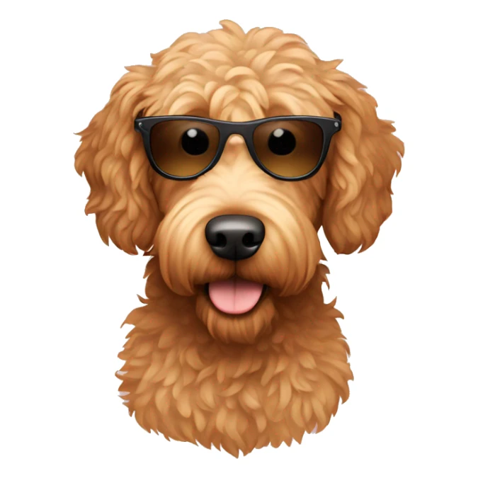 Light brown Golden doodle wearing sunglasses sticker