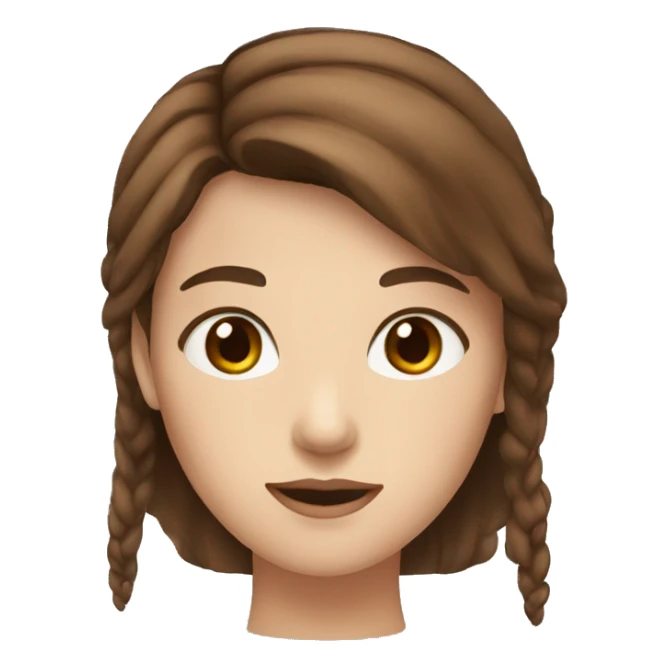 Girl with brown hair bleu eyes and a square face  sticker