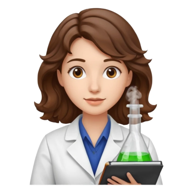 young women pharmacist studying science, wavy hair sticker