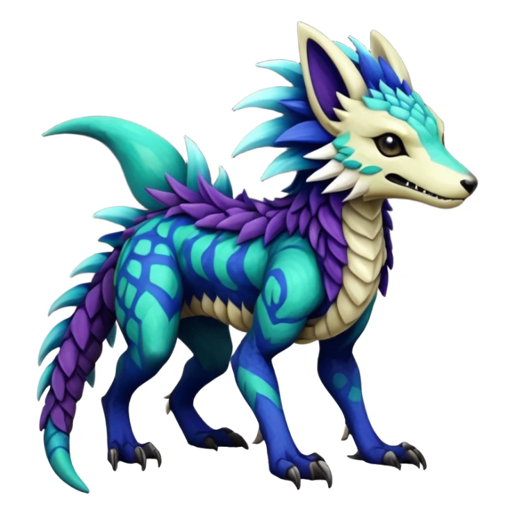 Rare realistic exotic cute epic pretty beautiful handsome gorgeous aesthetic colorful vibrant Vernid-Protogen-Primagen-Wickerbeast-Sergal-Gener-species-Fakemon-hybrid-creature by LiLaiRa, beautiful intricate markings, full body sticker