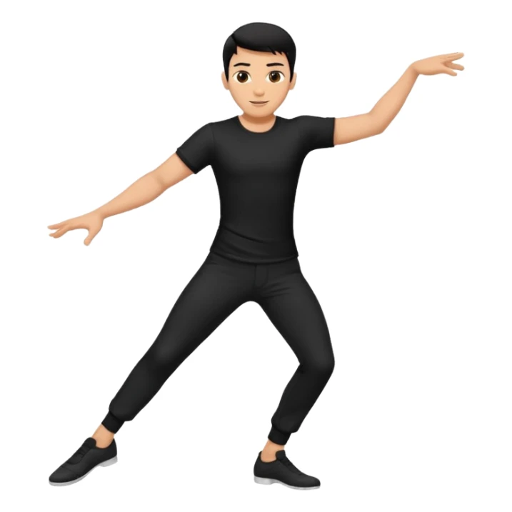 male dance choreographer with pants and shirt black hair  sticker