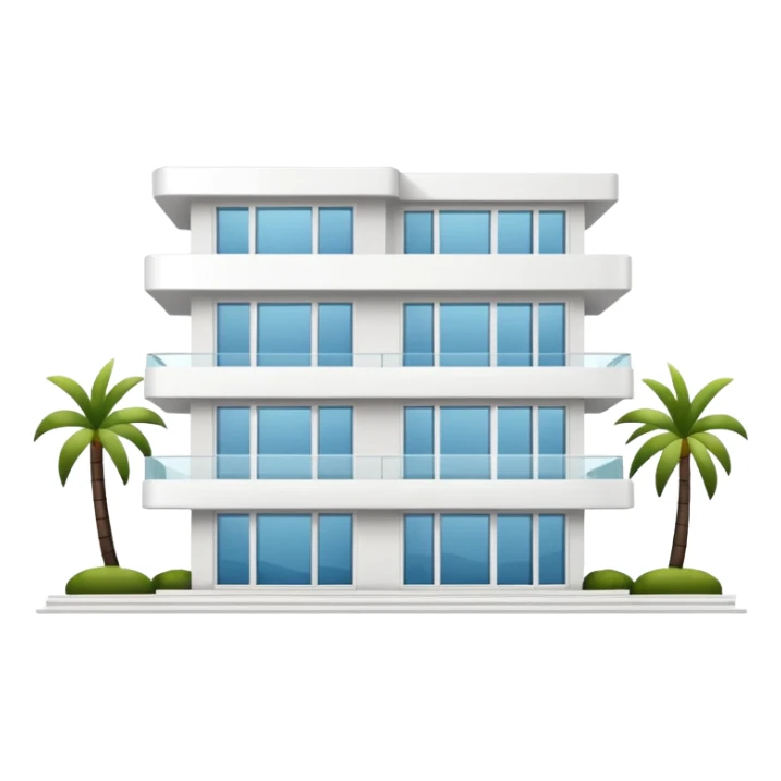 white 3 floor modern luxurious villa sticker