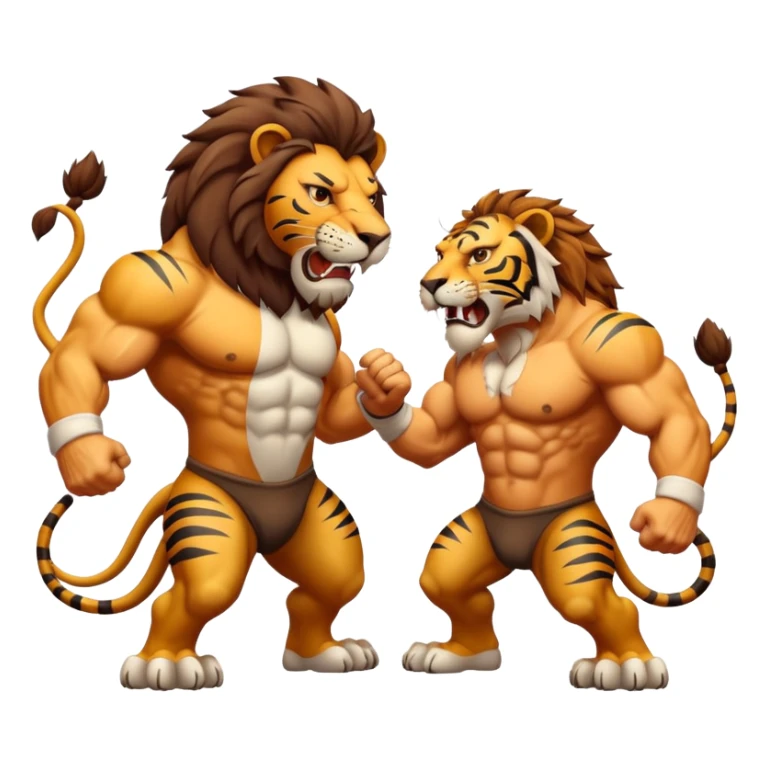 brutal battle between one lion and one tiger  sticker