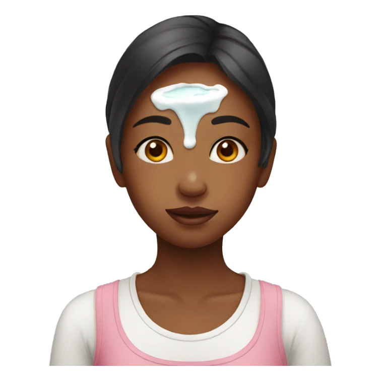 girl with milk on face sticker