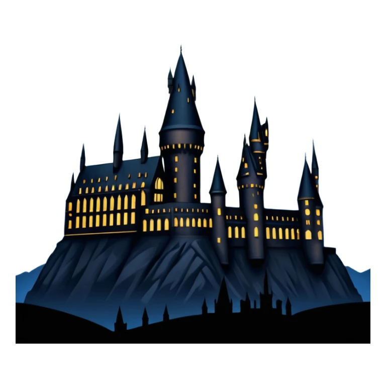 silhouette Hogwarts castle on a starry night sticker