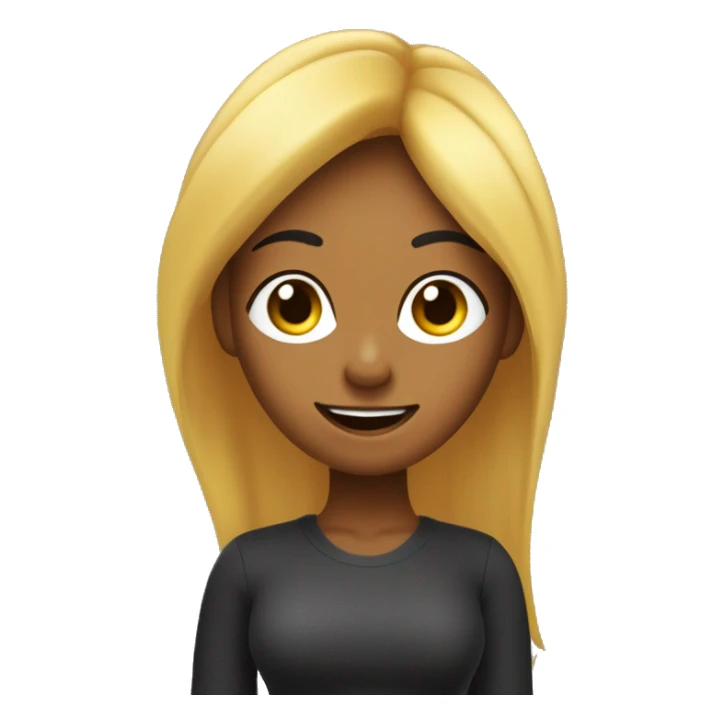 Chica de cabello negro liso y largo con un micrófono picando el ojo en movimiento  sticker