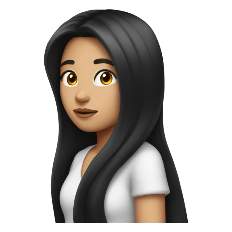 A girl with long black hair who’s really pretty sticker