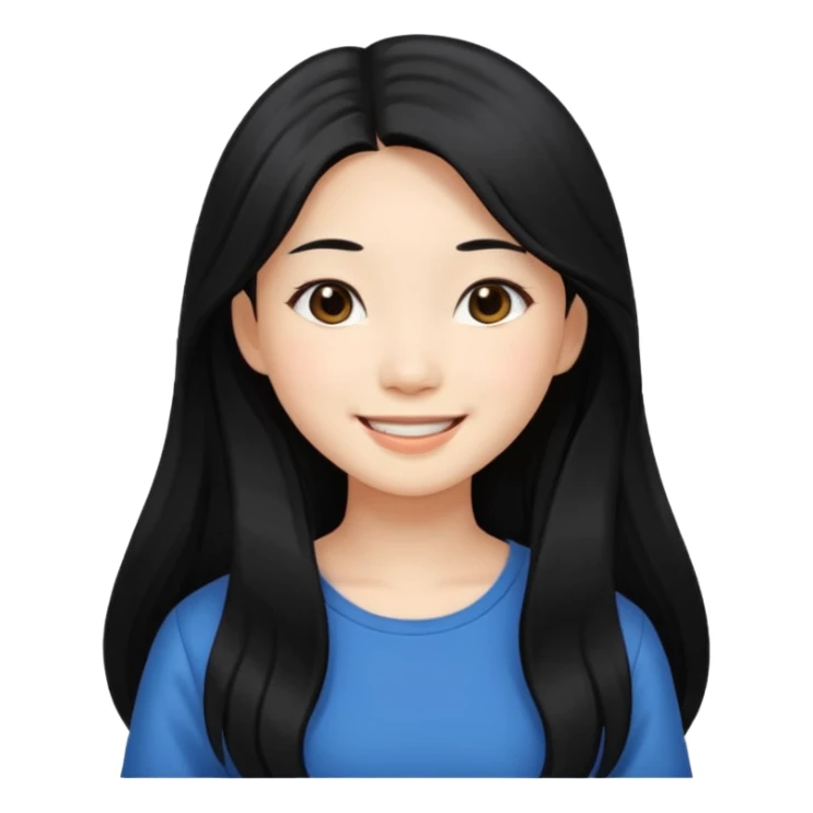 Pretty Asian girl with money long hair sticker