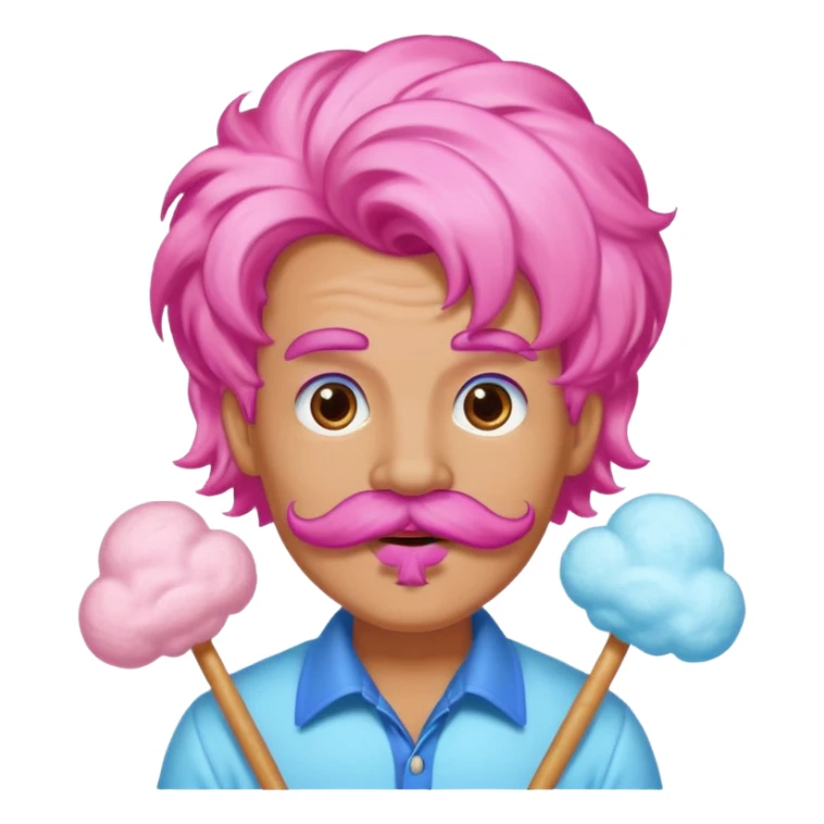 cloud person cotton candy sassy very big mustached sticker