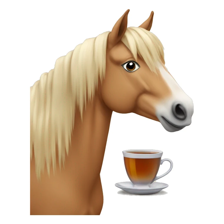 Haflinger horse with a cup of tea sticker