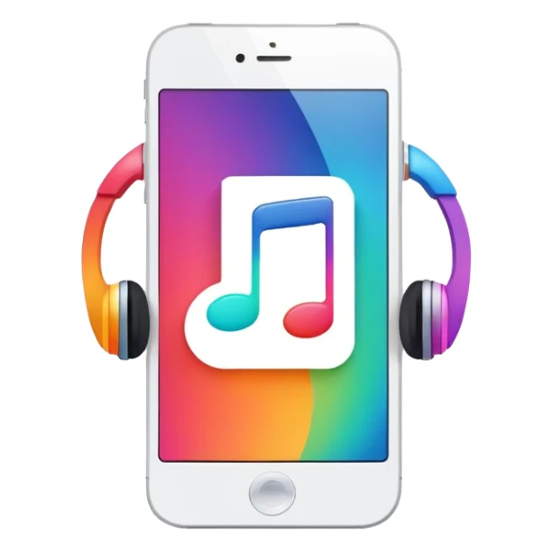 music app icon on smartphone screen sticker