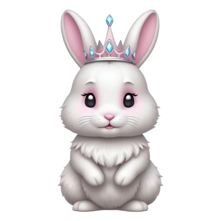 Rabbit King – fluffy white bunny with a small diamond tiara, standing
 sticker