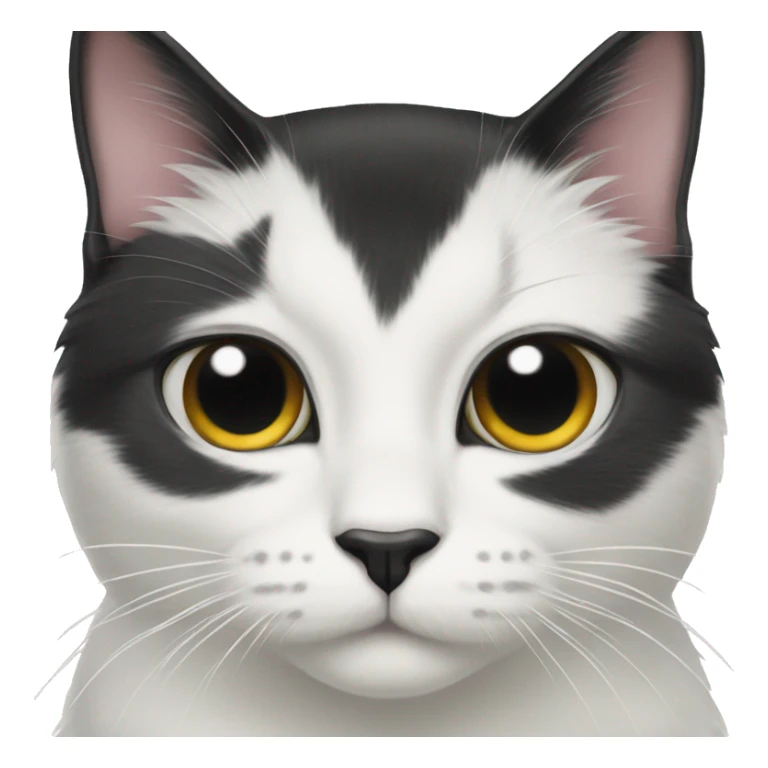 Tuxedo cat with a small black spot on it’s chin sticker