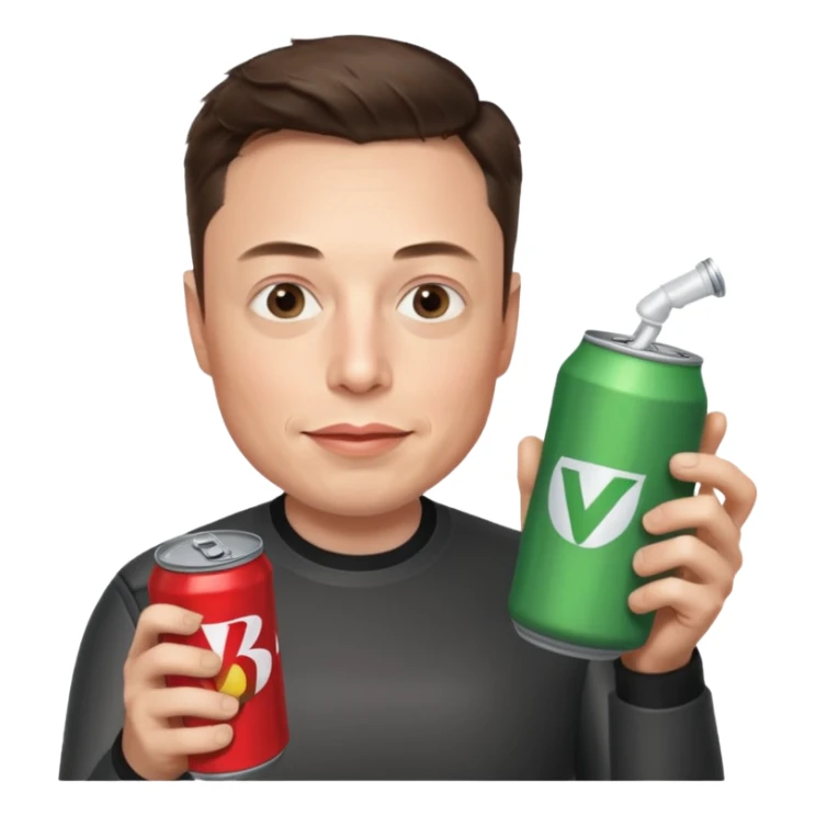 Elon musk holding a can of VB sticker