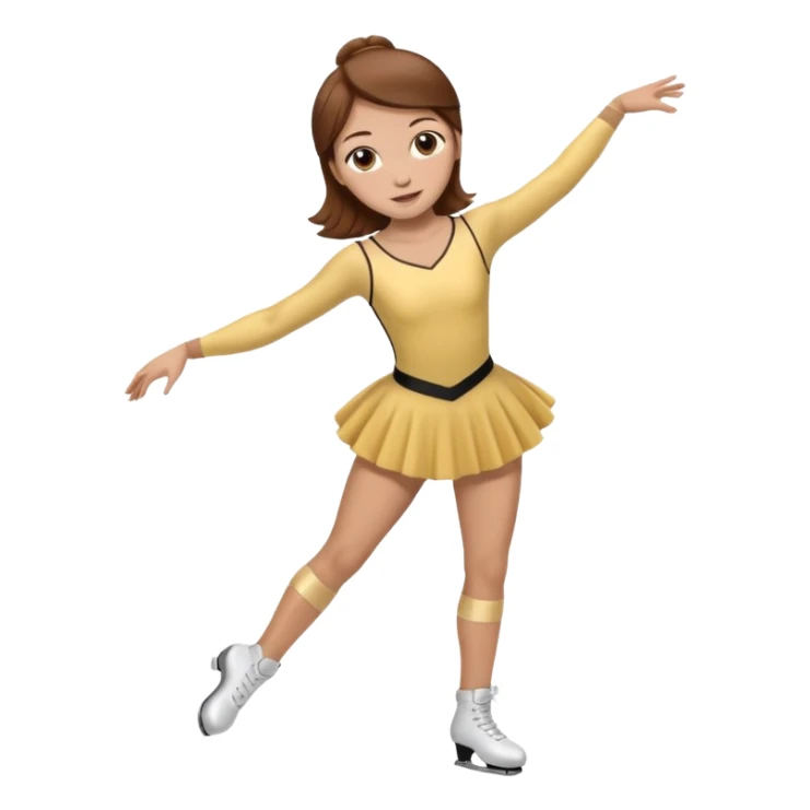 Make a female figure skater with brown hair sticker