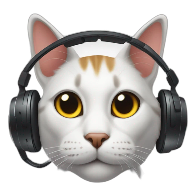 a cat who drinks beer is wearing a gaming headset sticker