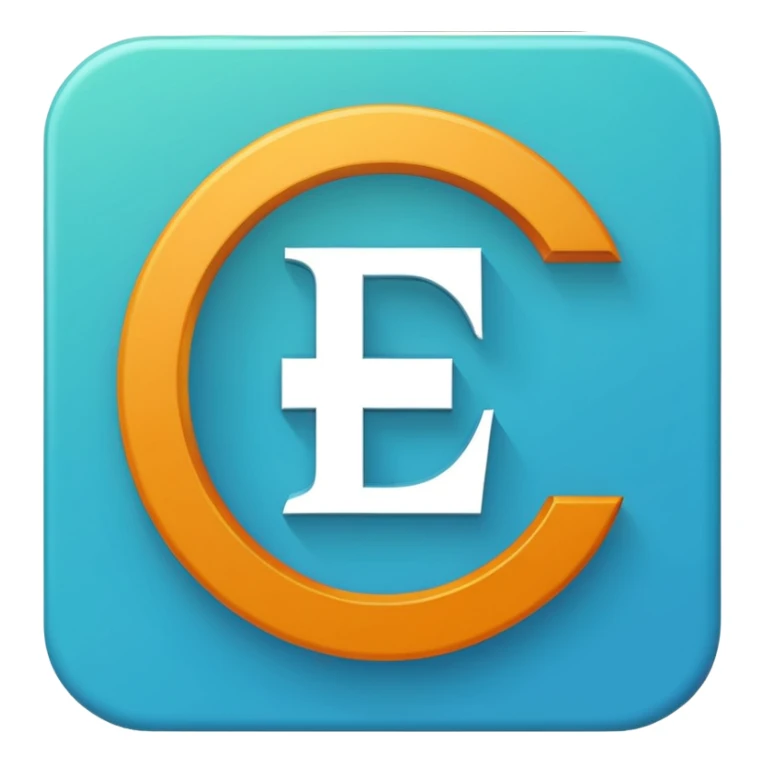 "Create a small emoji-style fintech icon showing a blue 'e' combined with an Indian Rupee symbol featuring saffron and green stripes, flat vector style, clean and modern UI icon." sticker