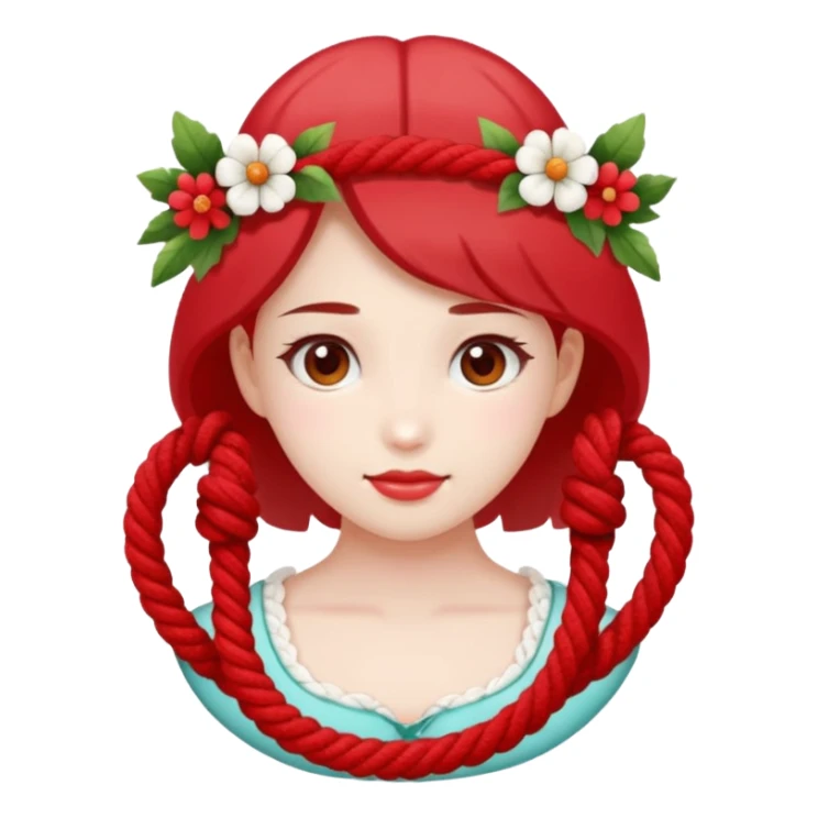 cute suze with red and white rope and floral decoratons sticker
