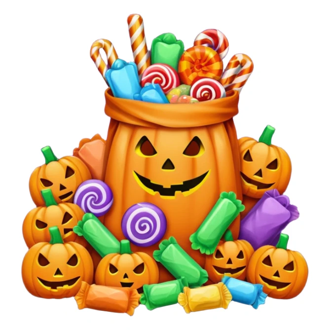 Halloween candies and candy bags sticker