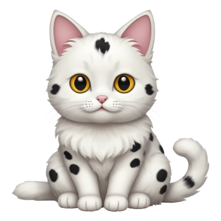 um gato branco com manchas pretas [não manchas pequenas] sticker