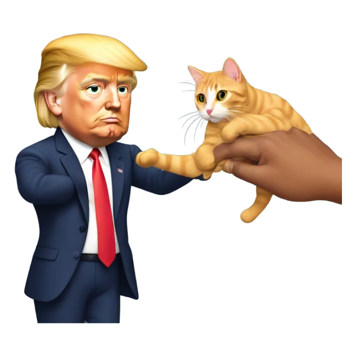 Donald Trump grabbing a cat sticker
