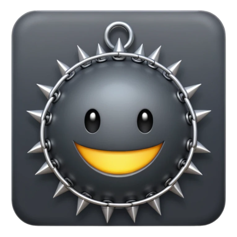iPhone text message emoji size ball, and chain with spikes sticker