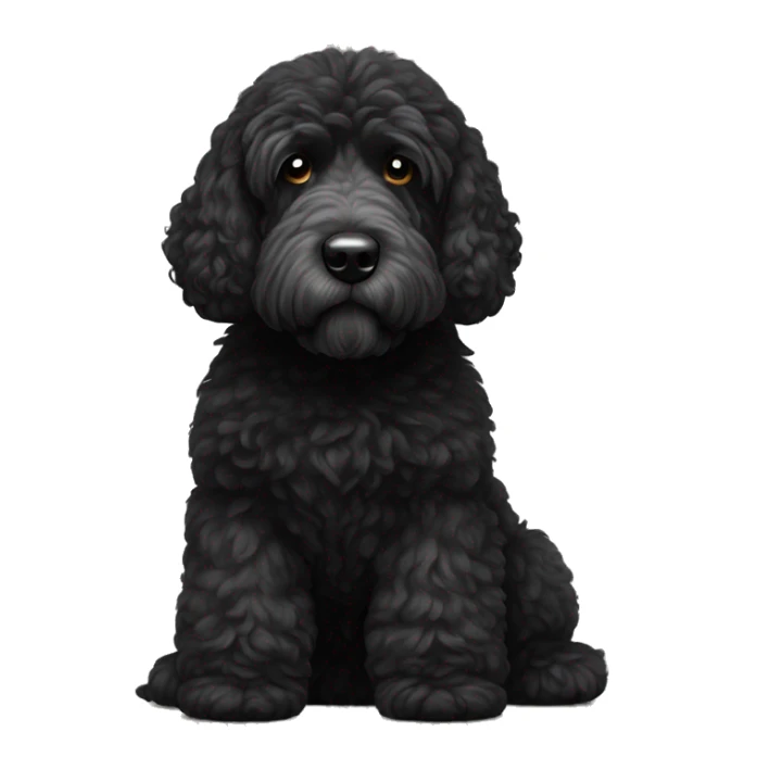 completely black with white tiny spot on head portuguese water dog sticker