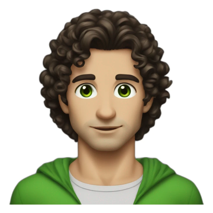 superman curly brunette green eyes sticker