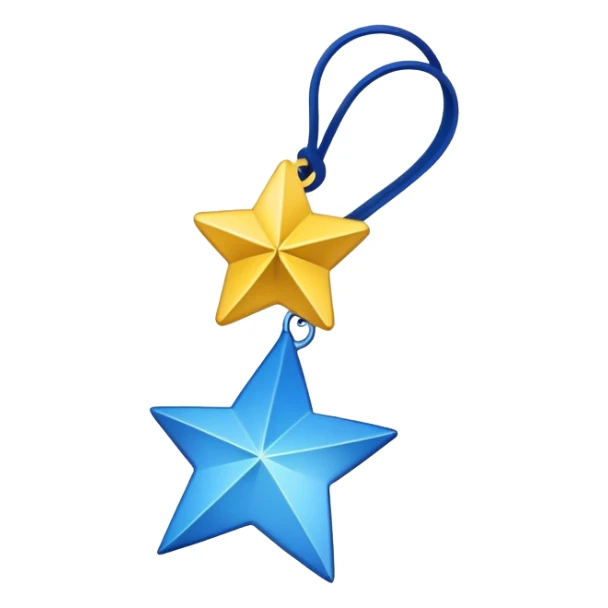 bookmark with a star on it, yellow and blue, no text sticker