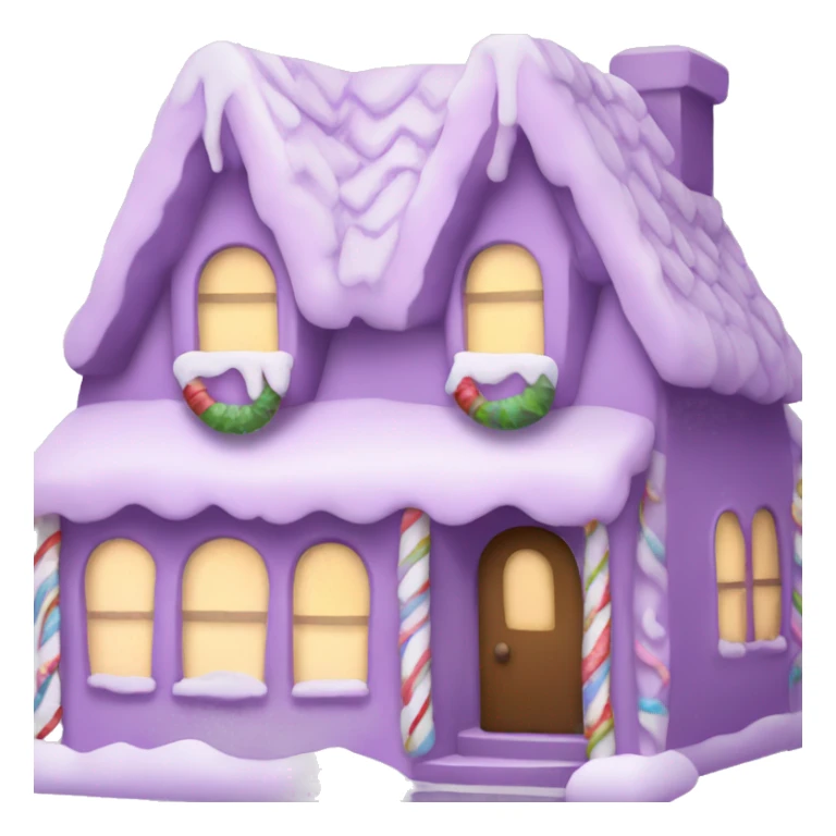 Cosy light purple gingerbread house  sticker