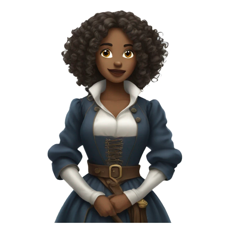 Three musketeers dark women curly long hair sticker
