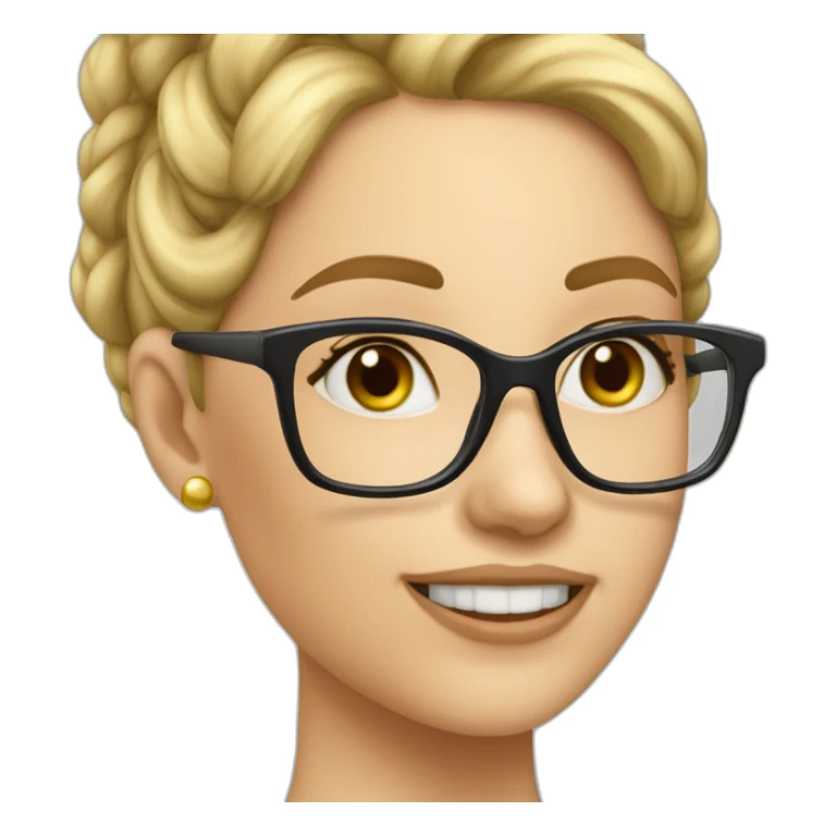 Caucasian-girl-with-glasses-with-paperclips-earrings sticker