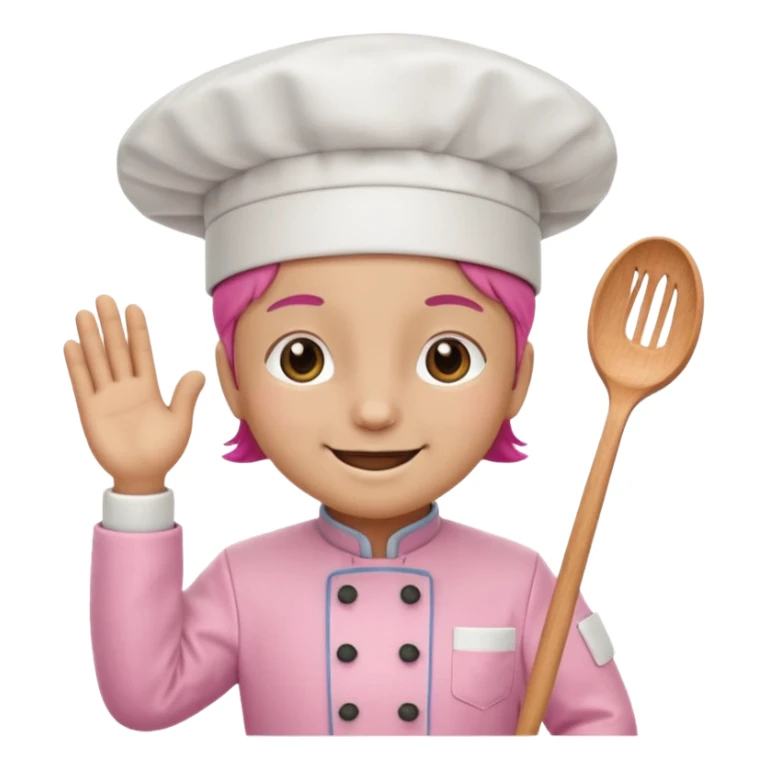 animal with pink chef costume sticker