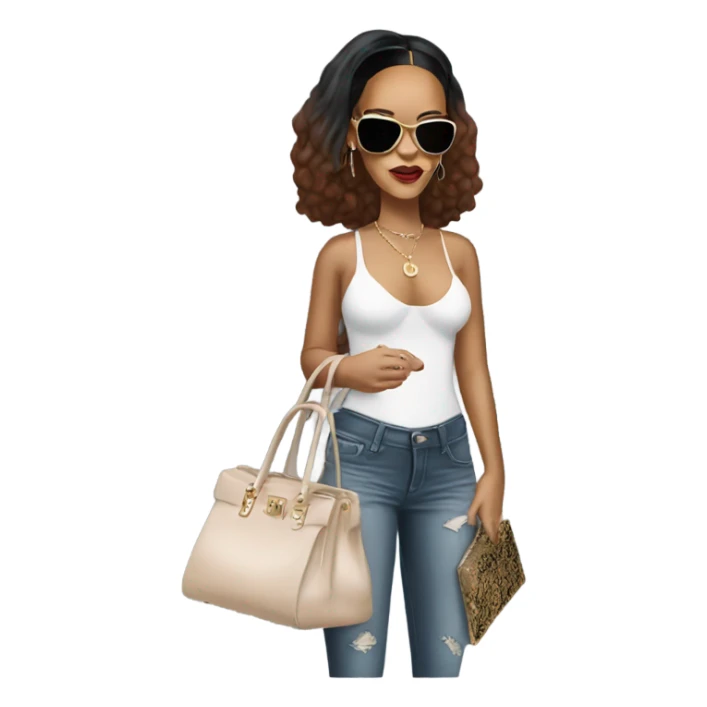 Rihanna holding a bag sticker