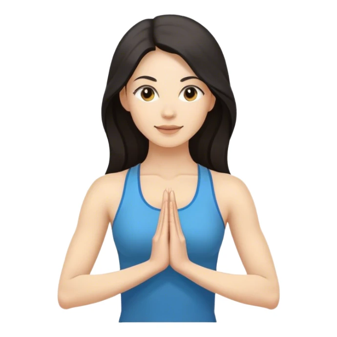 Female Yoga teacher, dark long hair, upper body sticker