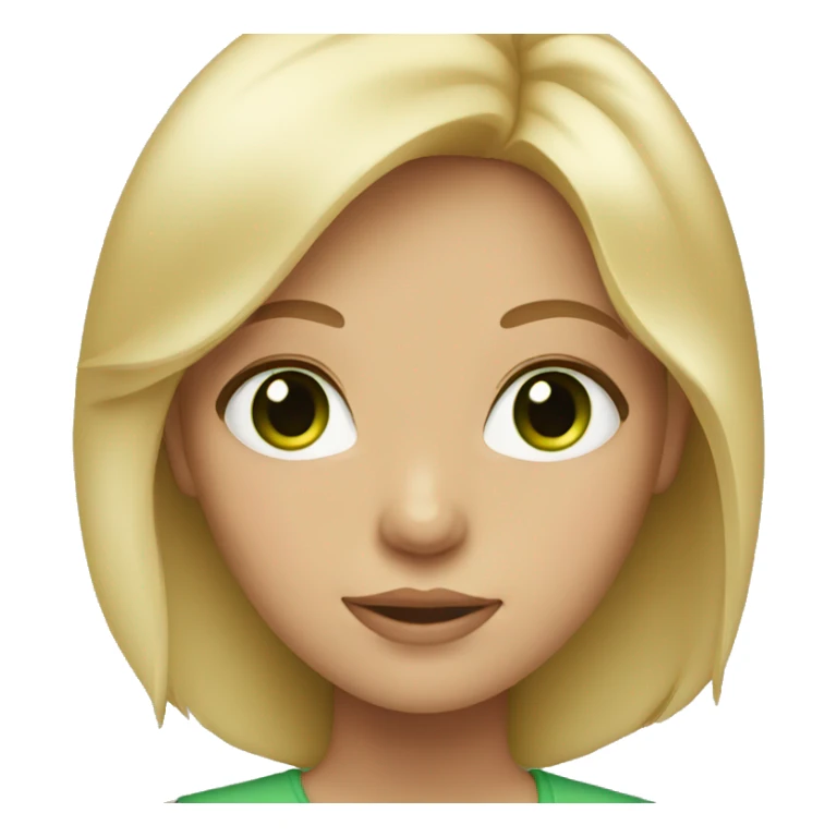 A girl with blond hair and green eyes sticker