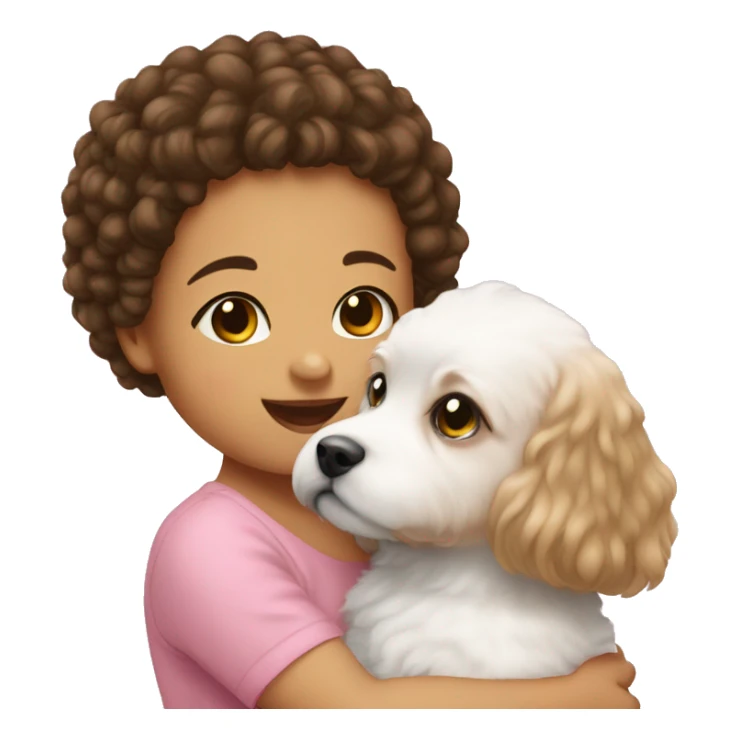 Baby girl with bichion frise  sticker